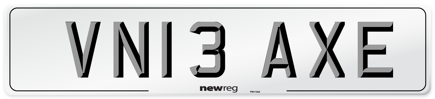 VN13 AXE Number Plate from New Reg